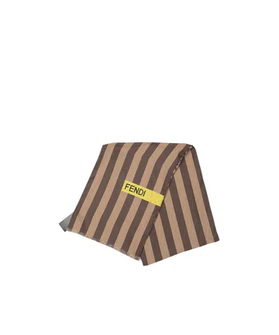 Fendi Woven Logo Scarf In Black