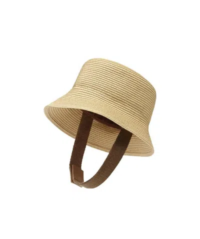 Fendi Woven Sun Hat In Nude