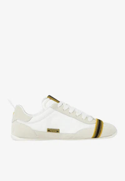 Fendi Wrap Nylon And Suede Sneakers In White