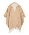 Fendi Beige Wool And Cashmere Poncho In Nude