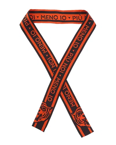 Fendi Wrappy Silk Neck Bow In Orange