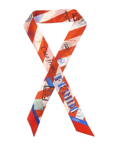 Fendi Wrappy Silk Neck Bow In Multi