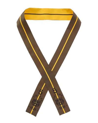 Fendi Wrappy Silk Neck Bow In Brown