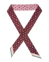 Fendi Women Silk Wrappy Bandeau With Falena Dots Motif In Burgundy