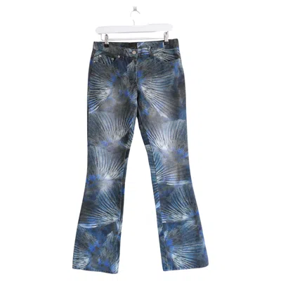 Pre-owned Fendi X Karl Lagerfeld Vintage Spring 2003 Feather Print Jeans In Gray