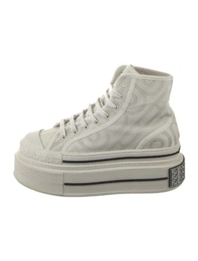 Pre-owned Fendi X Marc Jacobs Canvas Sneakers In White