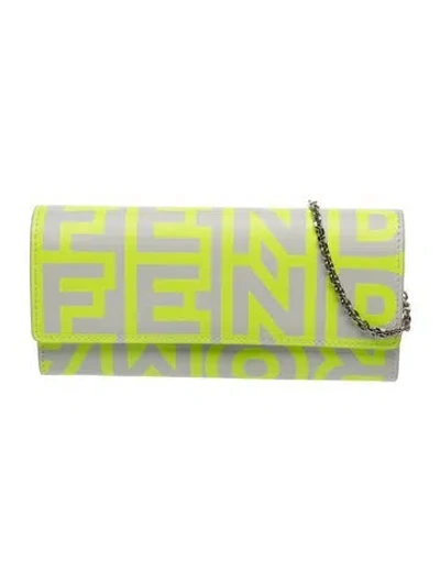 Pre-owned Fendi X Marc Jacobs Leather Clutch 2023 In Green