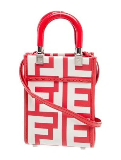 Pre-owned Fendi X Marc Jacobs Leather Fendi Sunshine Mini In Red