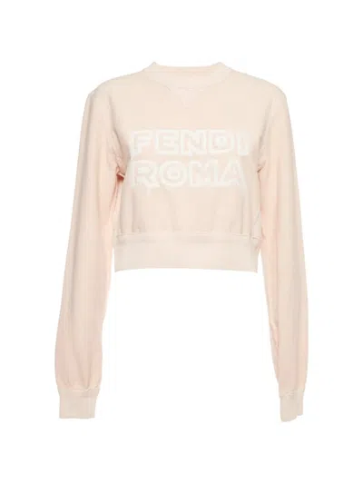 Pre-owned Fendi X Marc Jacobs Logo Embroidered Sweater In Pink