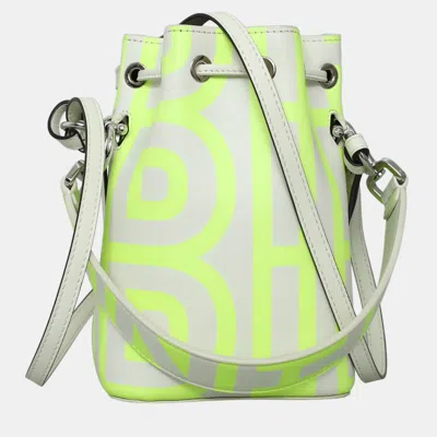Pre-owned Fendi X Marc Jacobs Mon Tresor Green White Suede Mini Bucket Bag