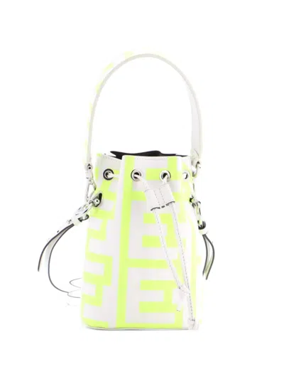 Pre-owned Fendi X Marc Jacobs Mon Tresor Printed Leather Mini Bucket Bag In Multi