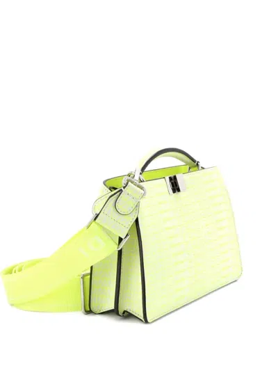 Pre-owned Fendi X Marc Jacobs Peekaboo Iseeu Xcross Bag Printed Logo Embossed Leather Crossbody Bag In Multi