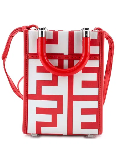 Fendi X Marc Jacobs Sunshine Shopper Tote Printed Leather Mini (authentic Pre-loved)