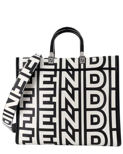 Pre-owned Fendi X Marc Jacobs Sunshine Shopper Tote Printed Medium (authentic Pre-loved)