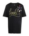 Fendi X Noel Fielding Logo-embroidered T-shirt In Black