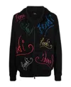 Fendi X Noel Fielding Logo-embroidered Zipped Hoodie In Black
