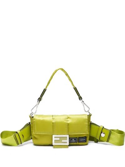 Pre-owned Fendi X Porter 2022 Small Baguette Belt Bag In 绿色