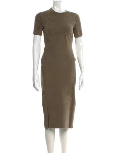 Pre-owned Fendi X Skims Crew Neck Midi Length Dress In Green