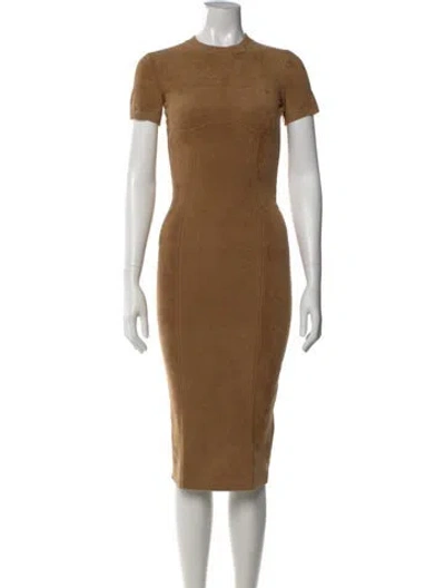 Pre-owned Fendi X Skims Crew Neck Midi Length Dress In Neutral