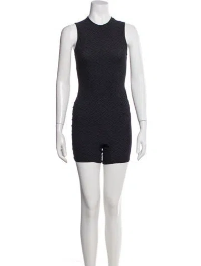 Pre-owned Fendi X Skims Crew Neck Romper In Black