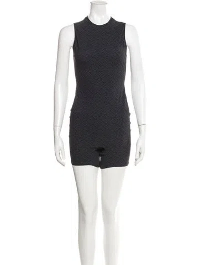 Pre-owned Fendi X Skims Crew Neck Romper In Gray