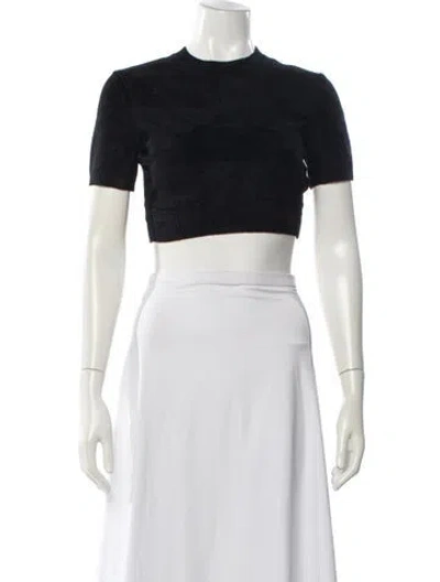 Pre-owned Fendi X Skims Crew Neck Short Sleeve Crop Top In Blue