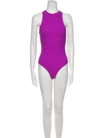 Pre-owned Fendi X Skims Crew Neck Sleeveless Bodysuit In Purple