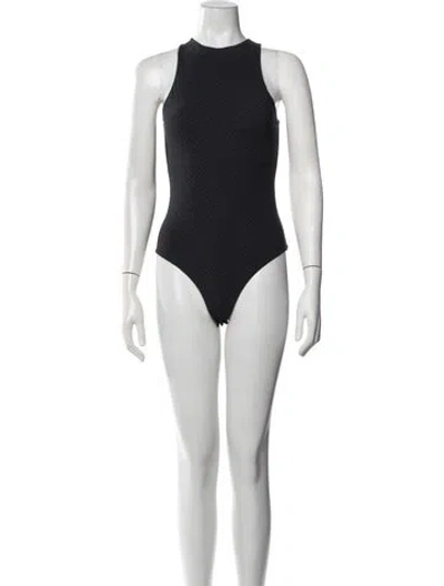 Pre-owned Fendi X Skims Graphic Print Crew Neck Bodysuit In Blue