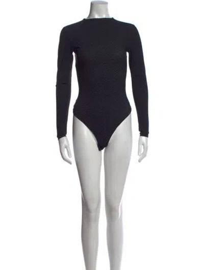 Pre-owned Fendi X Skims Graphic Print Crew Neck Bodysuit W/ Tags In Black