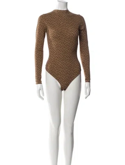 Pre-owned Fendi X Skims Graphic Print Halterneck Bodysuit In Blue