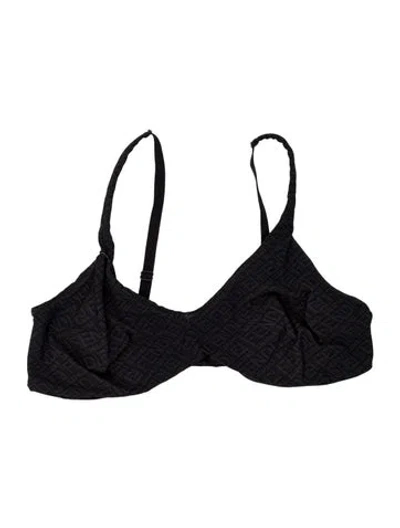 Pre-owned Fendi X Skims Graphic Print Scoop Neck Sports Bra In Black
