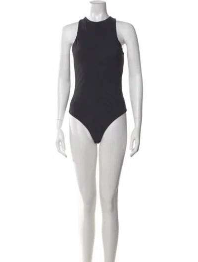 Pre-owned Fendi X Skims Nylon Graphic Print Bodysuit In Black