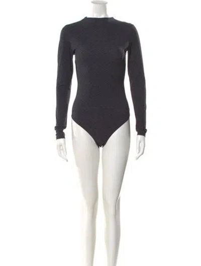 Pre-owned Fendi X Skims Nylon Graphic Print Bodysuit In Gray