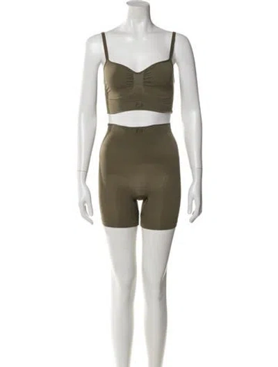 Pre-owned Fendi X Skims Nylon Lounge Set In Green