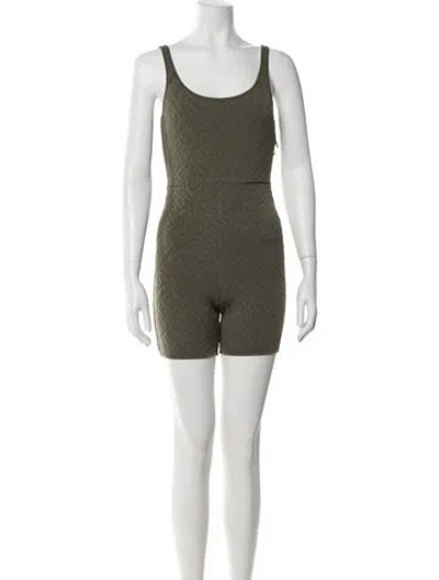 Pre-owned Fendi X Skims Nylon Scoop Neck Romper In Green