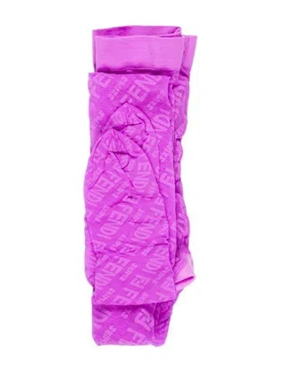 Pre-owned Fendi X Skims Purple Embroidered Tights
