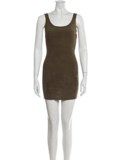 Pre-owned Fendi X Skims Scoop Neck Mini Dress In Green
