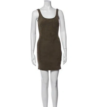Pre-owned Fendi X Skims Scoop Neck Mini Dress In Green