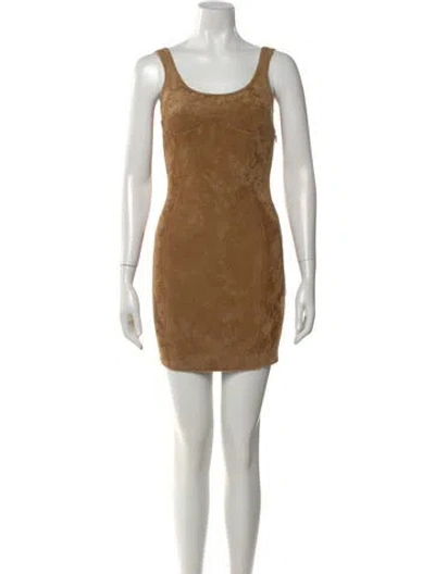 Pre-owned Fendi X Skims Scoop Neck Mini Dress In Neutral