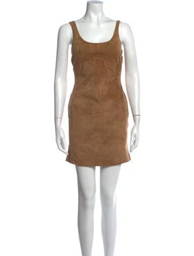 Pre-owned Fendi X Skims Scoop Neck Mini Dress In Neutral