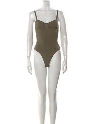 Pre-owned Fendi X Skims Scoop Neck Sleeveless Bodysuit W/ Tags In Green