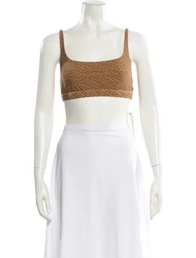 Pre-owned Fendi X Skims Square Neckline Sleeveless Crop Top In Neutral