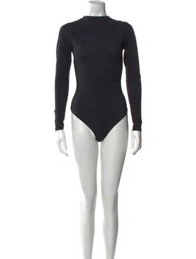 Pre-owned Fendi X Skims Turtleneck Long Sleeve Bodysuit In Black