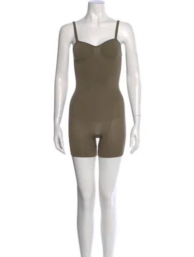 Pre-owned Fendi X Skims V-neck Romper In Green