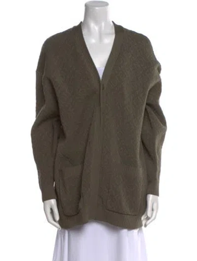 Pre-owned Fendi X Skims V-neck Sweater In Green