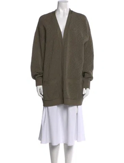 Pre-owned Fendi X Skims V-neck Sweater In Green