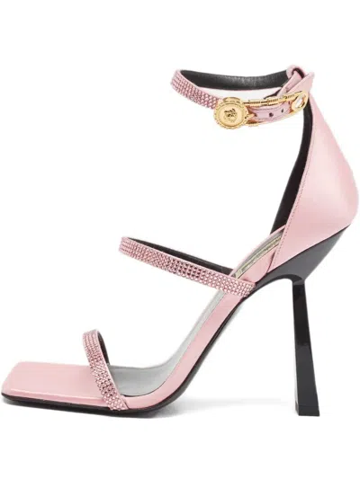 Pre-owned Fendi X Versace Crystal-embellished Sandals In Pink