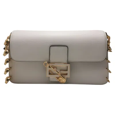 Pre-owned Fendi X Versace "fendace" Baguette 3-way Shoulder Clutch Crossbody Bag In Gray