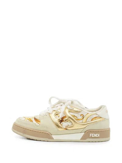 Pre-owned Fendi X Versace Fendace Low-top Sneakers In Neutral