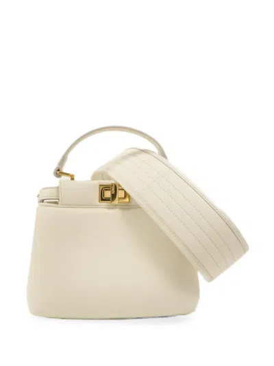 Pre-owned Fendi Xs Peekaboo Tote Bag In Neutrals